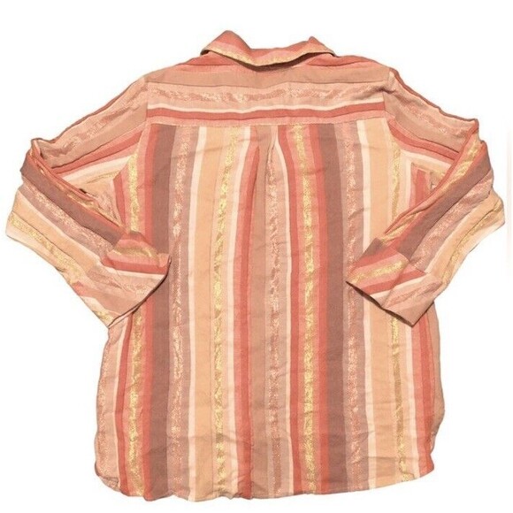 Soft Surroundings Button Up Blouse Women’s 2X Stripes - Picture 3 of 6